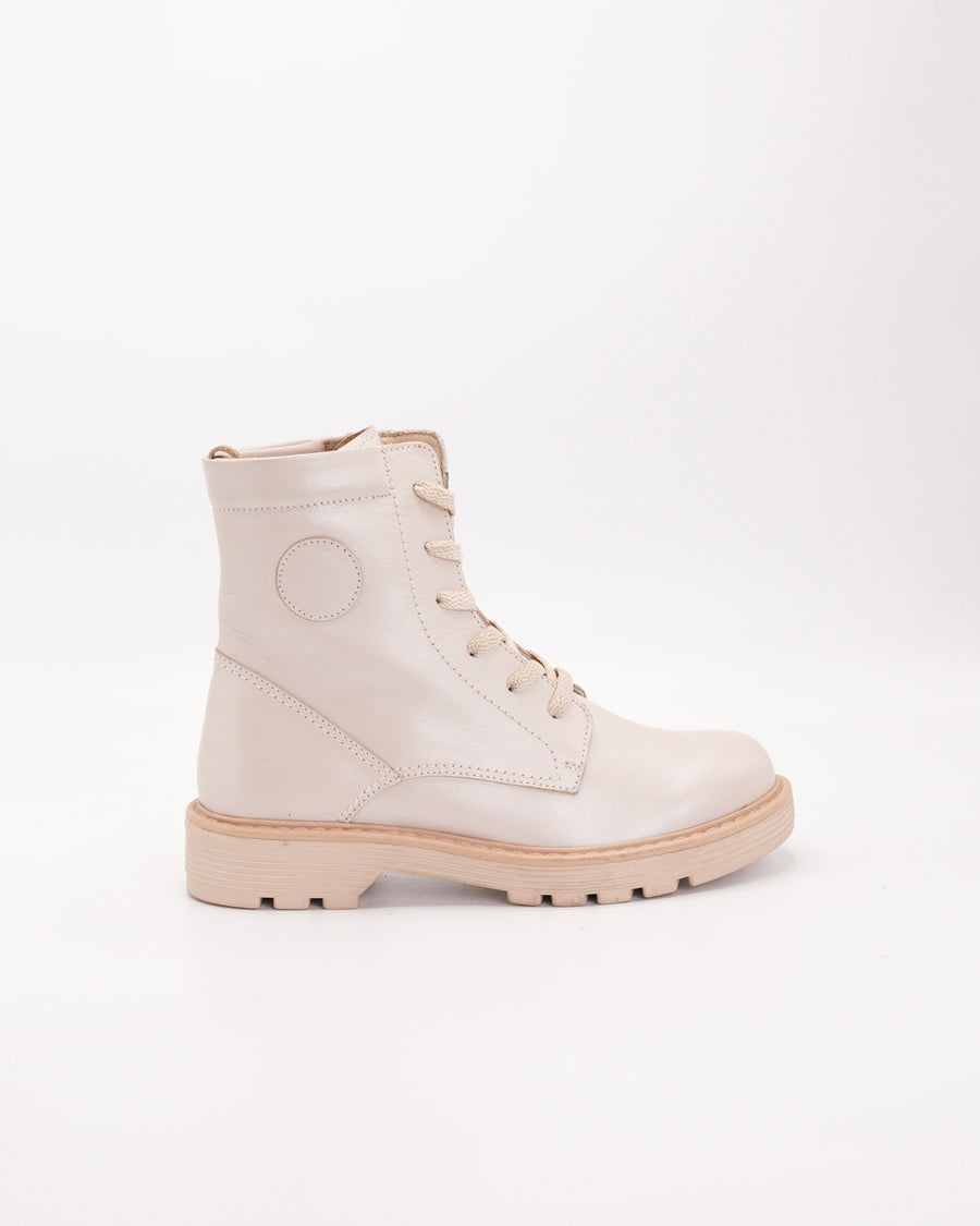 Bota en cuero beige