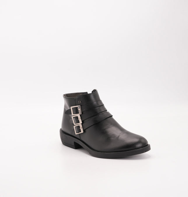 Botín en cuero negro