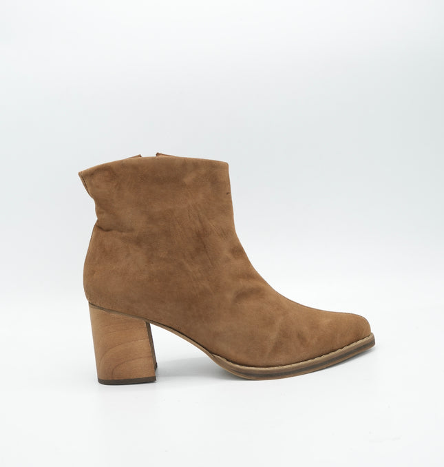 Botín cristal en cuero miel