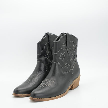 Texana en cuero negro