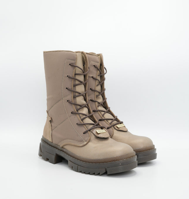 Bota en cuero beige