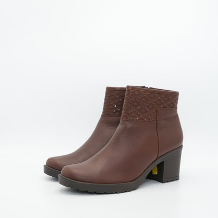 Botín en cuero café
