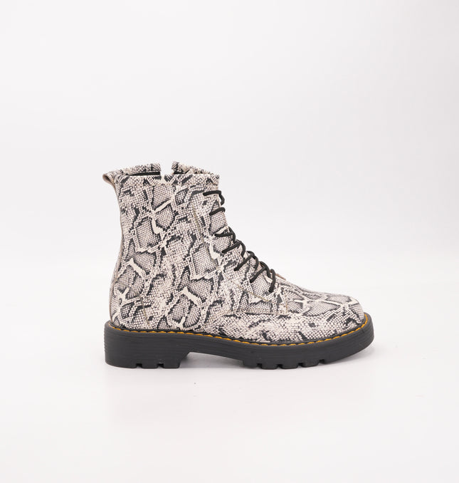 Bota en cuero estampado