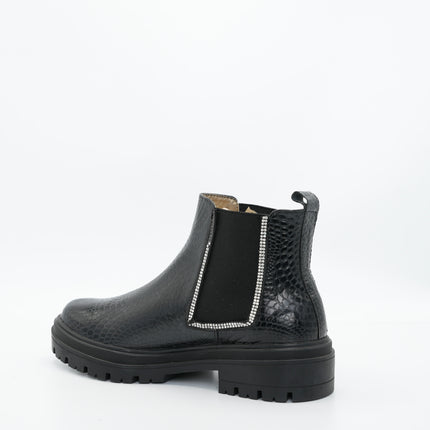 Botín en cuero negro