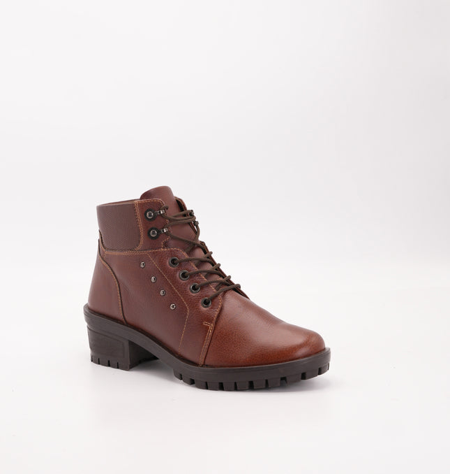 Botín en cuero café