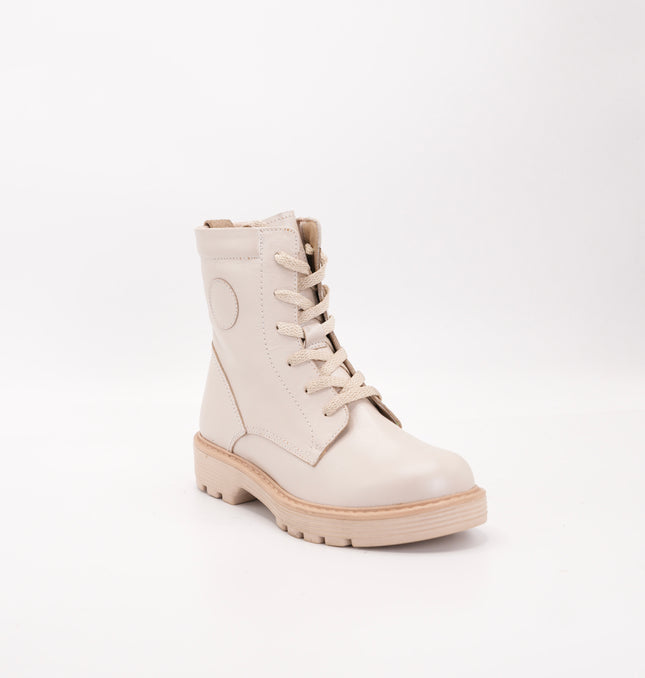 Bota en cuero beige