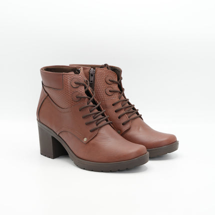 Botín en cuero café