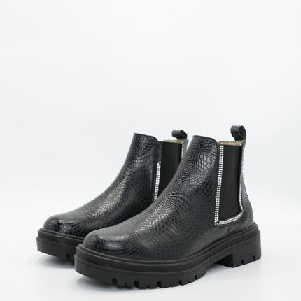 Botín en cuero negro