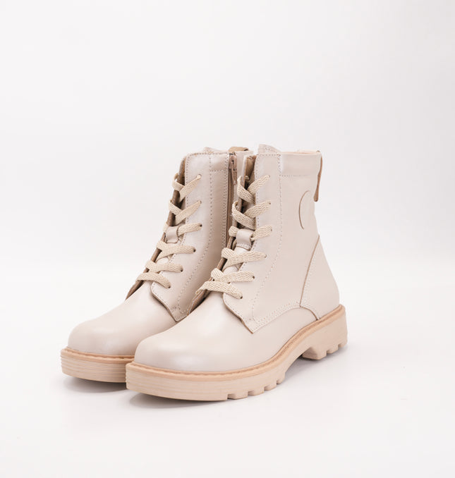 Bota en cuero beige