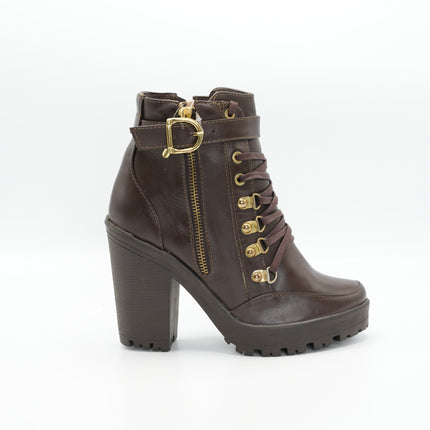 Botín en cuero café