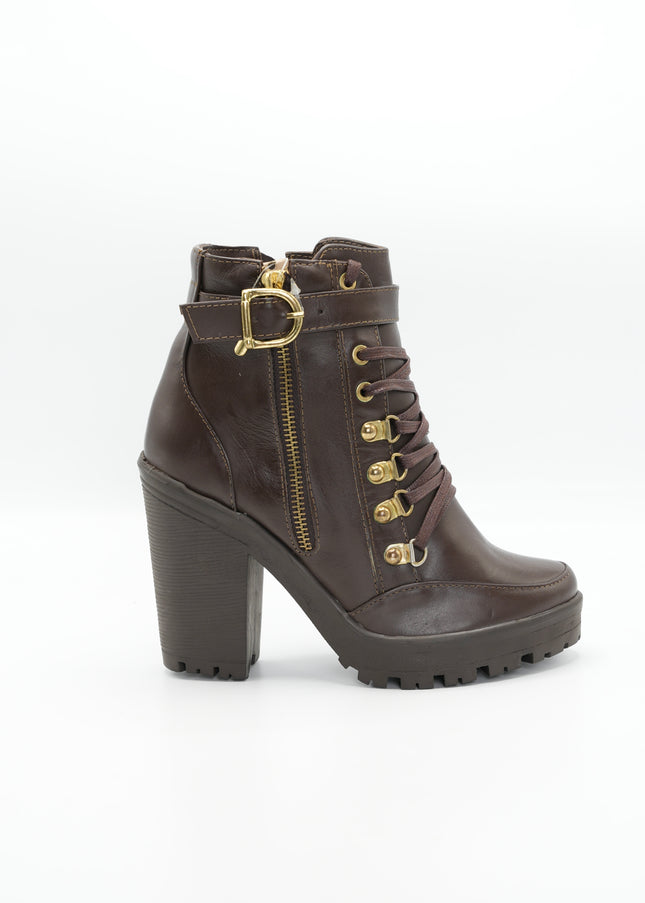 Botín en cuero café