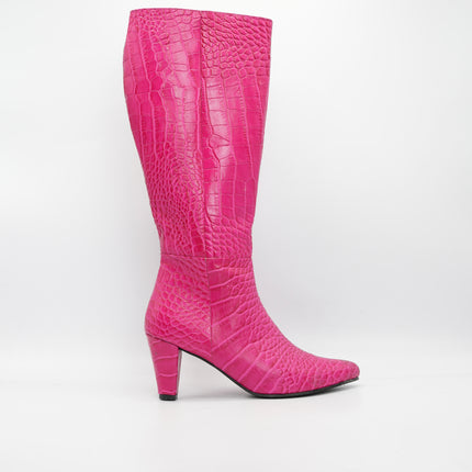 Bota en cuero fucsia