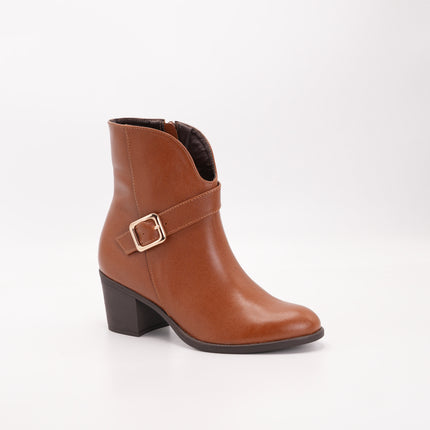 Botín en cuero café