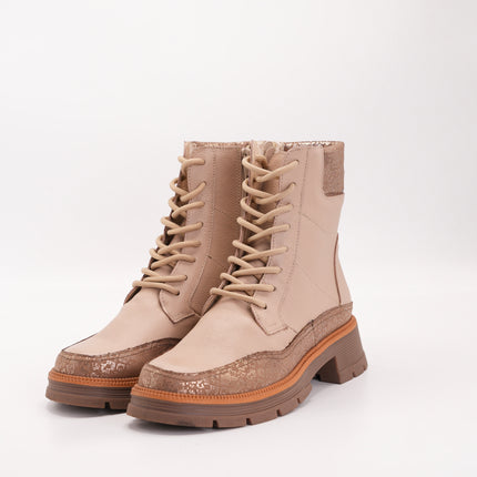 Botín en cuero crema