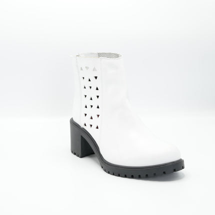 Botín en cuero blanco