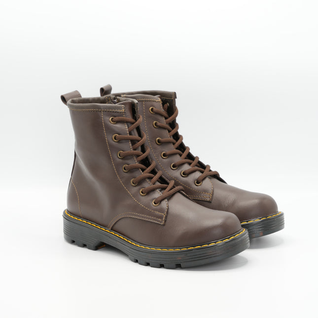 Bota en cuero café
