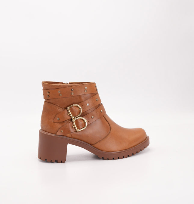 Botín en cuero miel