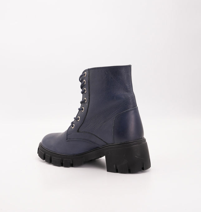 Bota en cuero azul oscuro