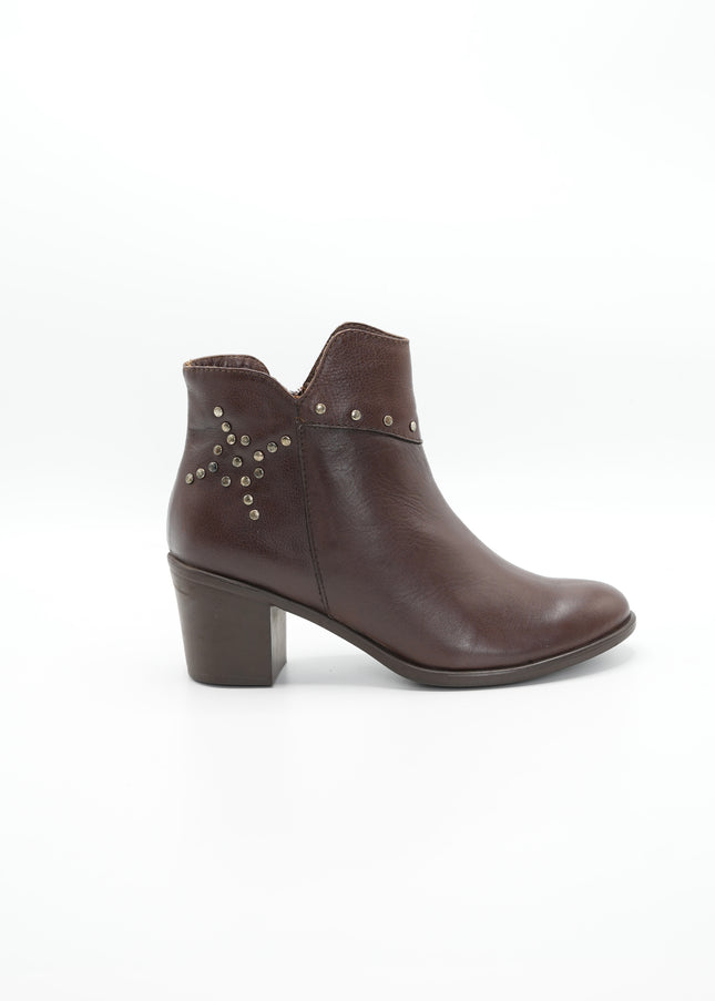 Botín en cuero café
