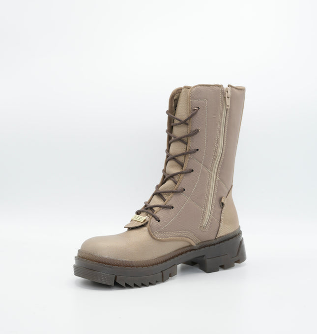 Bota en cuero beige