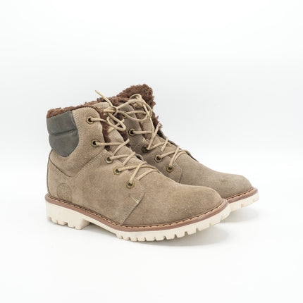 Bota en cuero gamuza con peluche