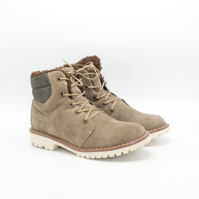 Bota en cuero gamuza con peluche