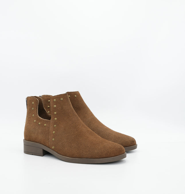 Botín en cuero miel