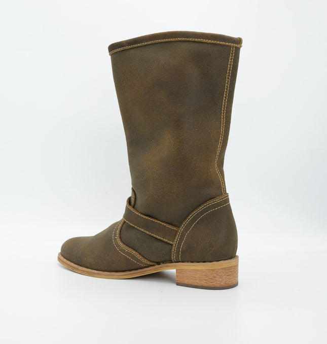 Bota en cuero café