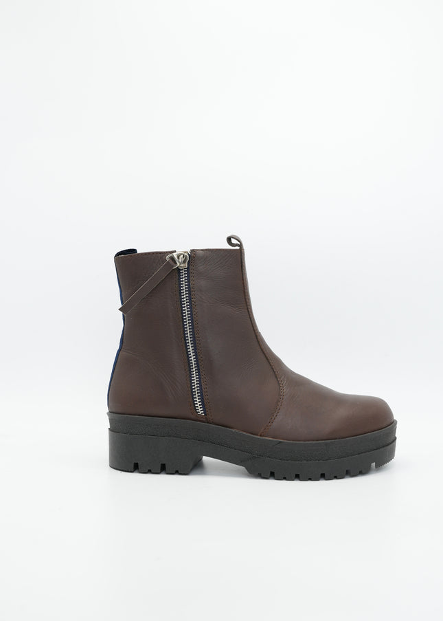 Botín en cuero café