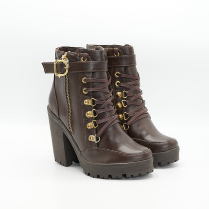 Botín en cuero café