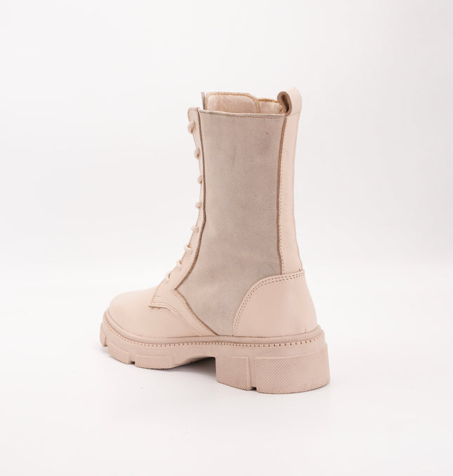 Bota en cuero crema