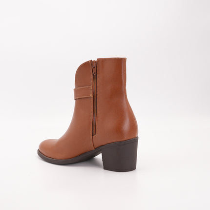 Botín en cuero café