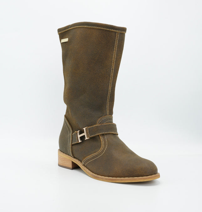 Bota en cuero café
