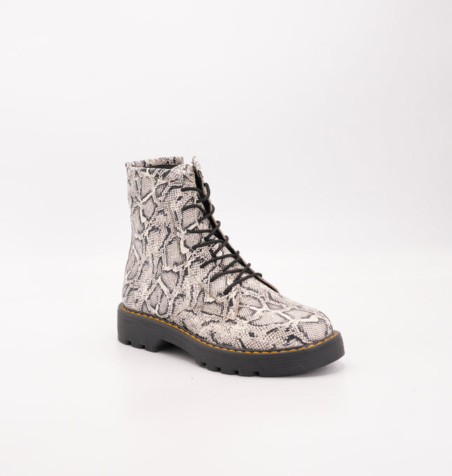 Bota en cuero estampado