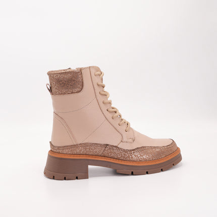 Botín en cuero crema