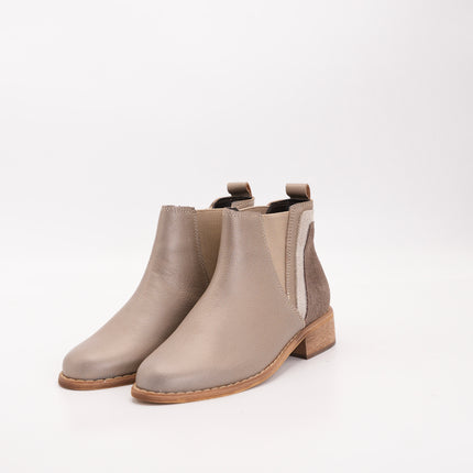 Botin en cuero beige