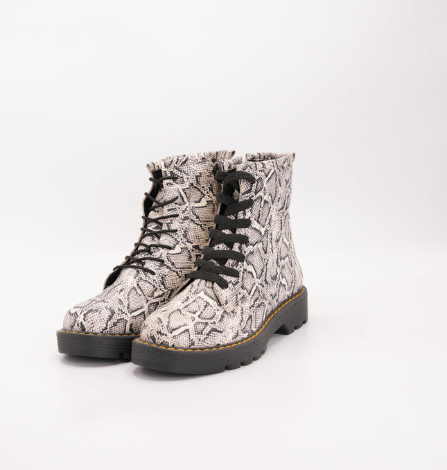 Bota en cuero estampado