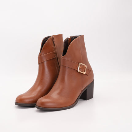 Botín en cuero café