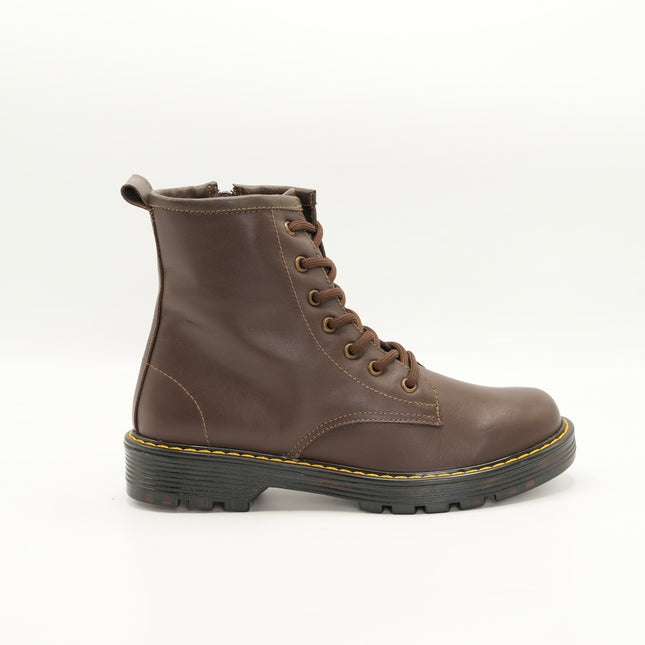 Bota en cuero café