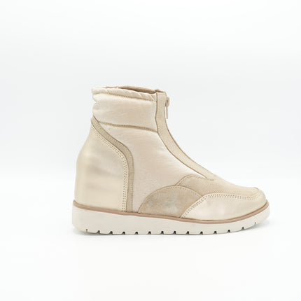 Botín en cuero beige