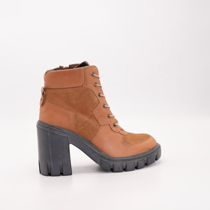 Botín en cuero miel