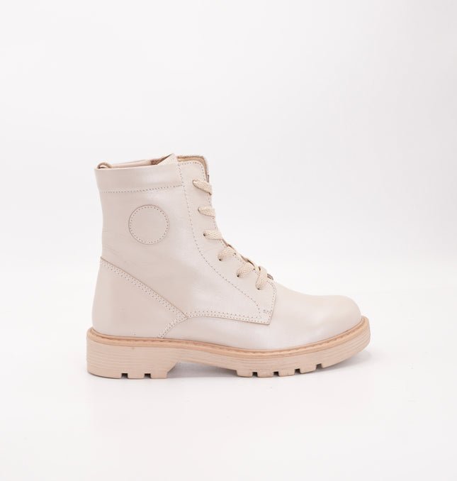 Bota en cuero beige