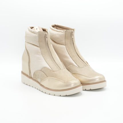 Botín en cuero beige