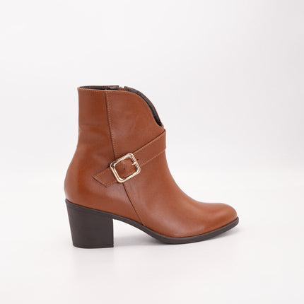 Botín en cuero café