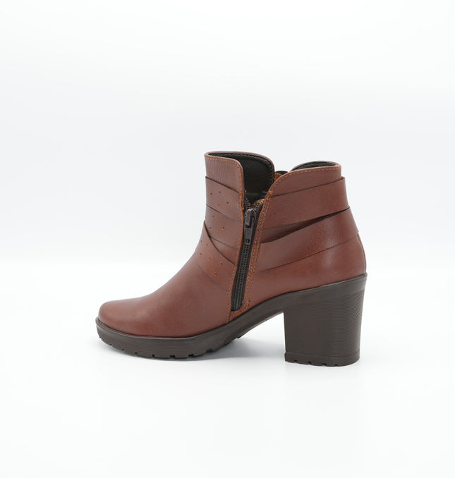 Botín en cuero café