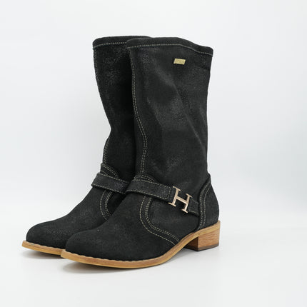 Bota en cuero negro