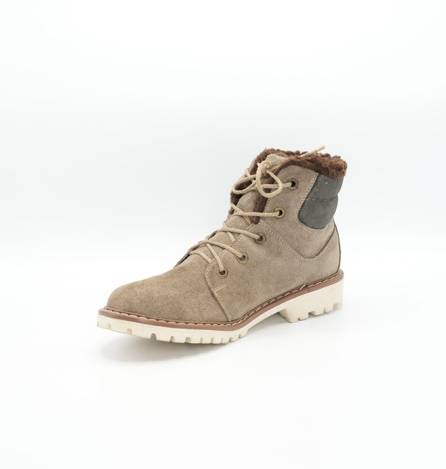 Bota en cuero gamuza con peluche