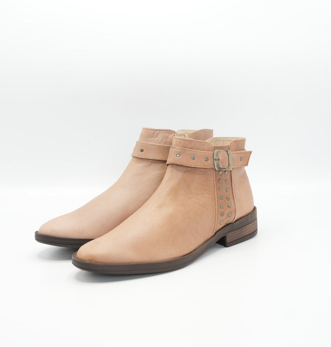 Botín en cuero nude