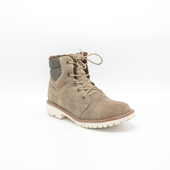 Bota en cuero gamuza con peluche