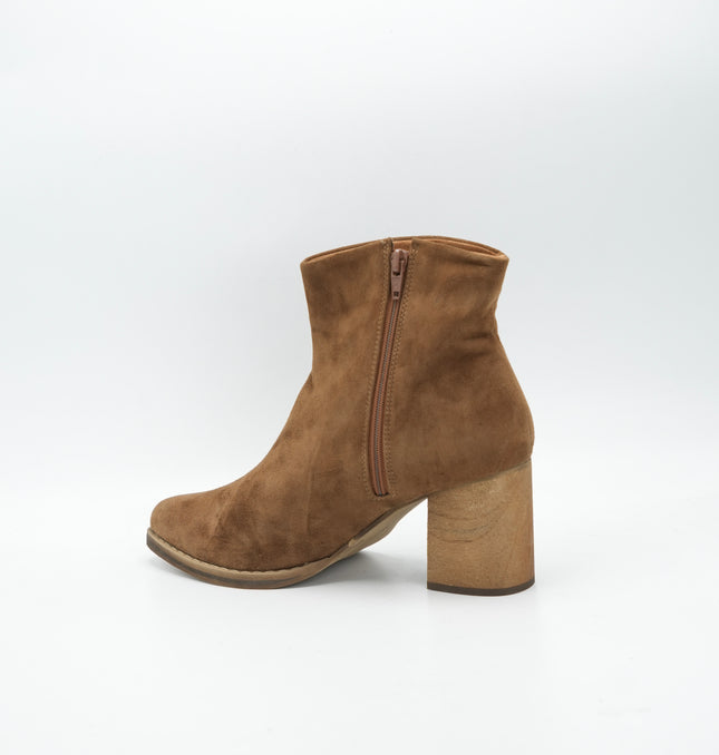 Botín cristal en cuero miel